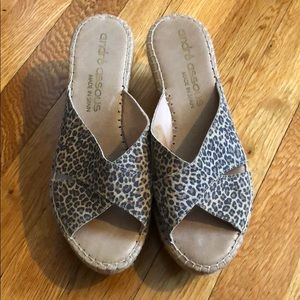 André Assous Cheetah Wedge Sandals